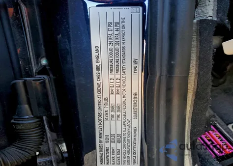 2019 Bentley Bentayga z USA, uszkodzony, nr VIN SJAAM2ZV0KC024966